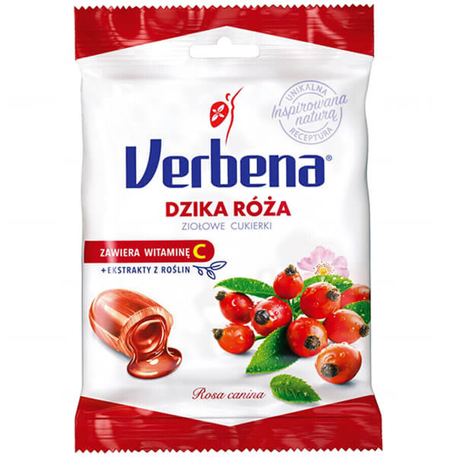 Verbena Wilde Roos, kruidensnoepje met vitamine C, 60 g