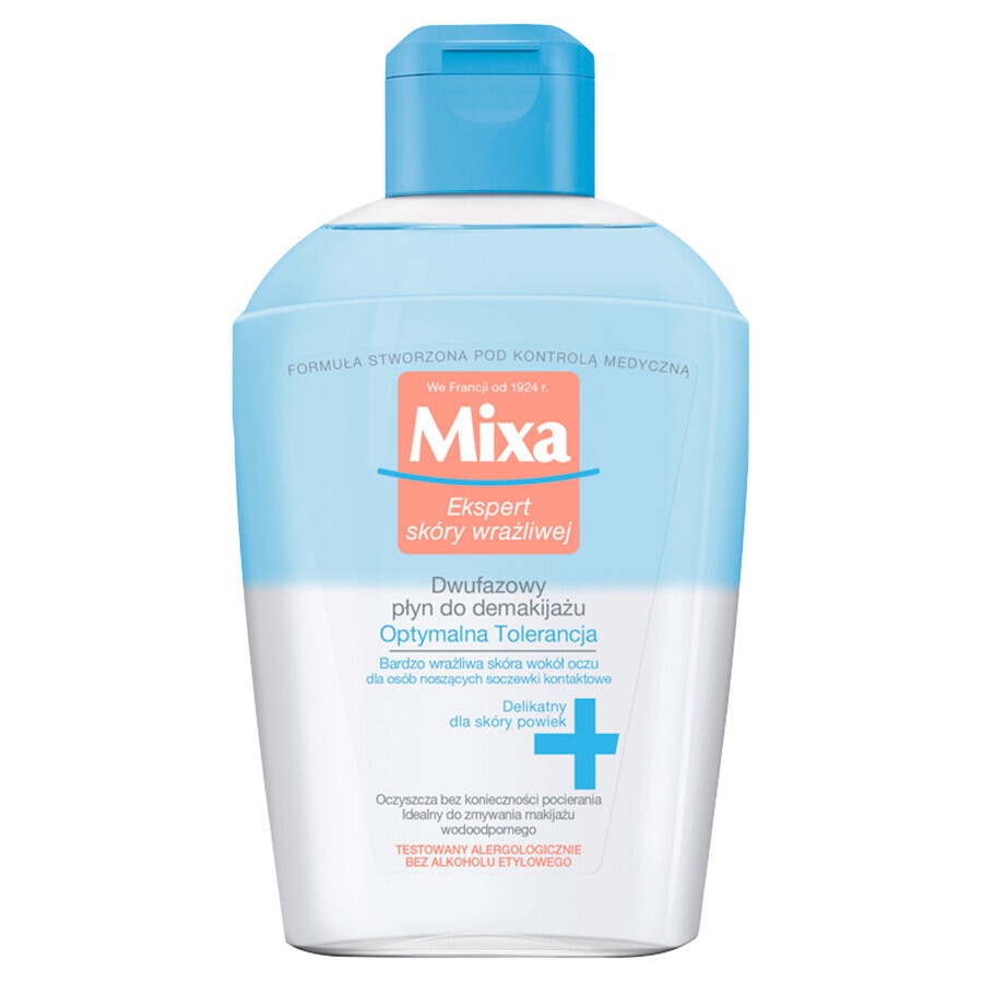 Mixa Optimal Tolerance, demachiant ochi, ochi foarte sensibili, 125 ml