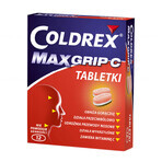 Coldrex MaxGrip C 500 mg + 25 mg + 5 mg + 20 mg + 30 mg, 12 comprimate