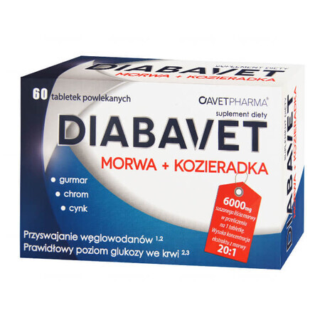 Diabavet Mulberry + schinduf, 60 comprimate