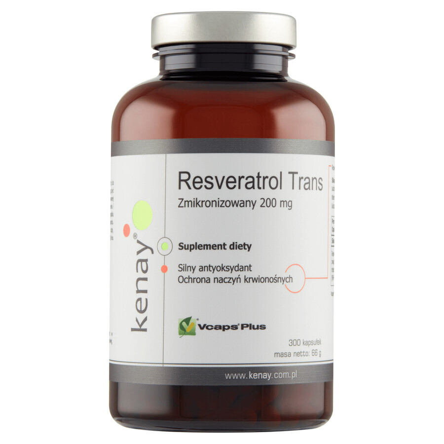 Kenay Resveratrol Trans Micronizat 200 mg, 300 capsule vegetale