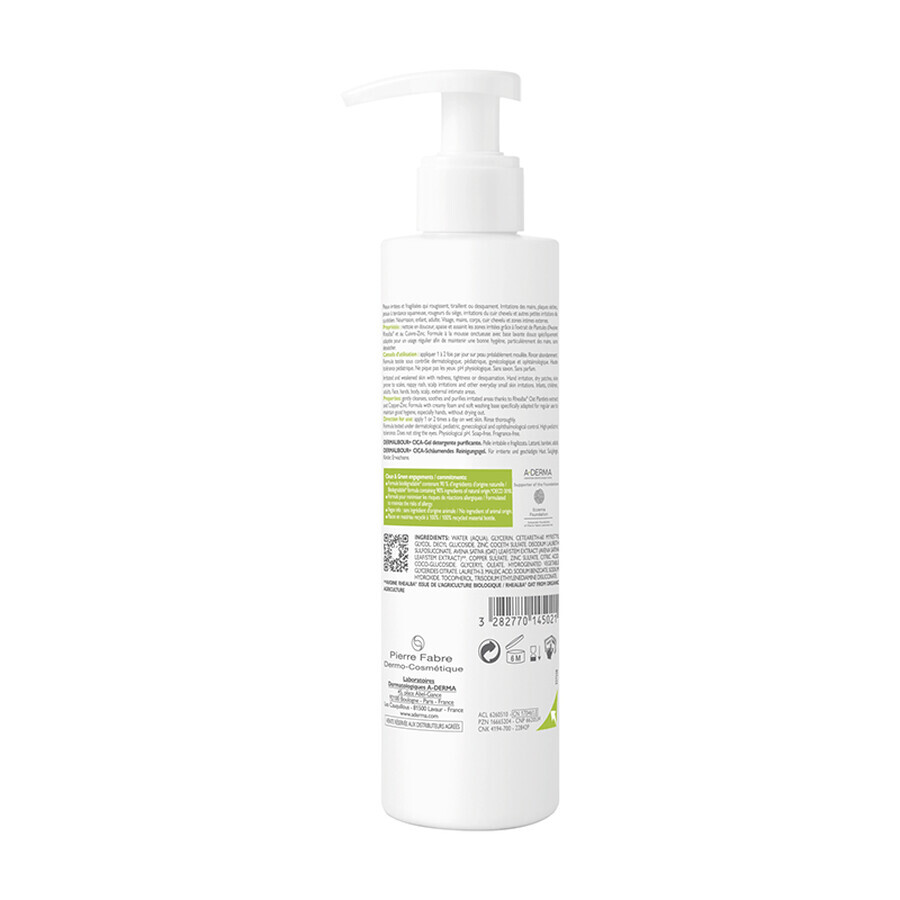 A-Derma Dermalibour+ - CICA-Gel Detergente, 200ml