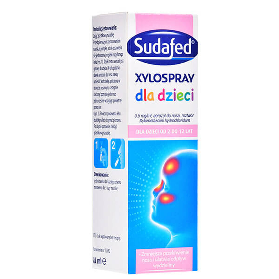 Sudafed XyloSpray pentru copii 0,5 mg/ml, spray nazal, 2-12 ani, 10 ml