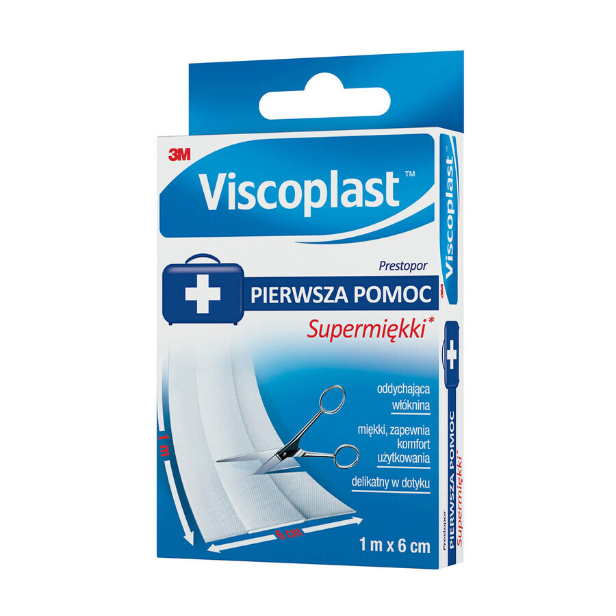 Viscoplast Prestopor, ipsos de tăiere, supersoft, alb, 1 m x 6 cm, 1 buc