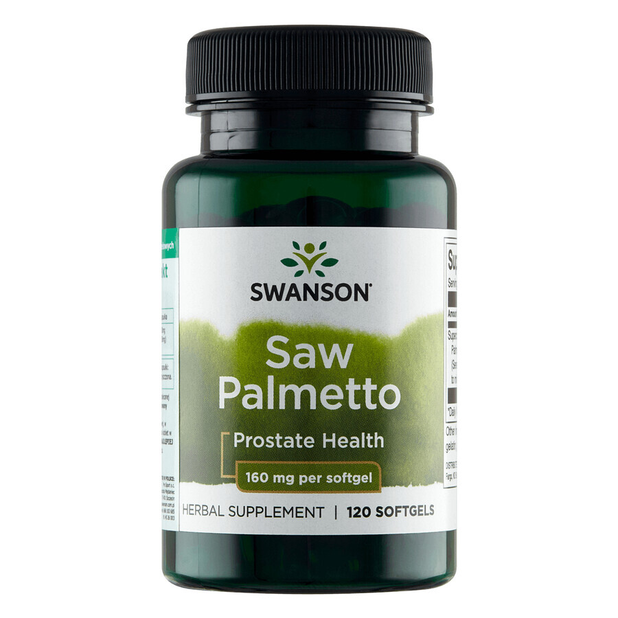 Swanson Saw Palmetto 160 mg, saw palmetto, 120 gel capsules