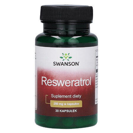 Swanson Resveratrol, resveratrol 250 mg, 30 cápsulas