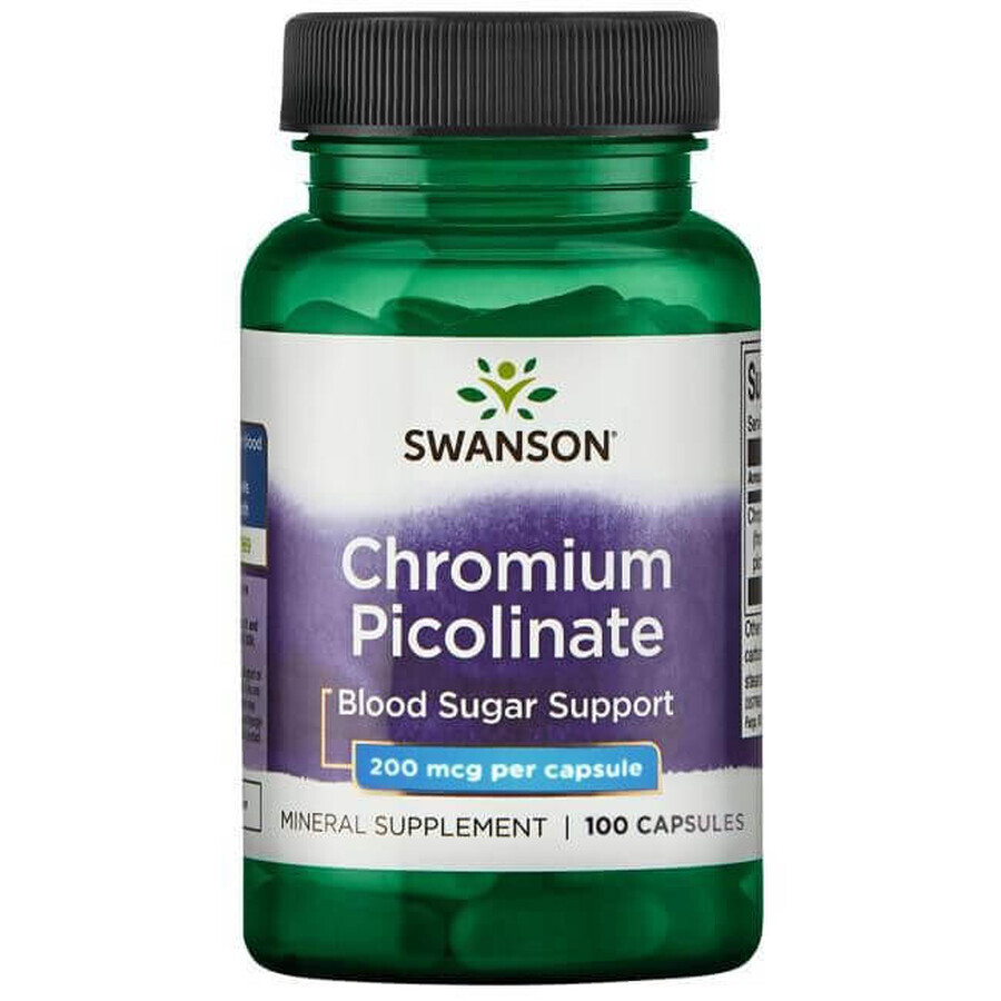 Swanson Chromium Picoliante, crom 200 µg, 200 capsule