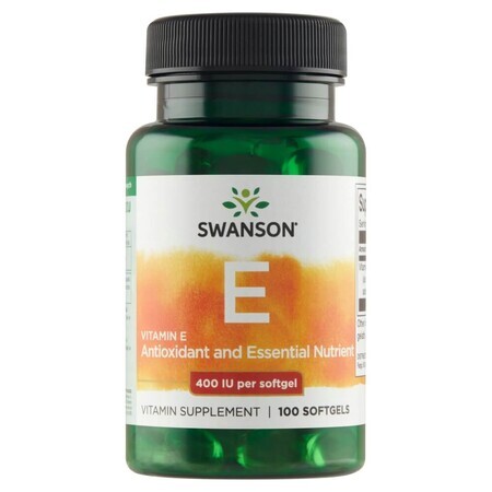 Swanson E, vitamina E naturale 400 UI, 100 capsule in gel