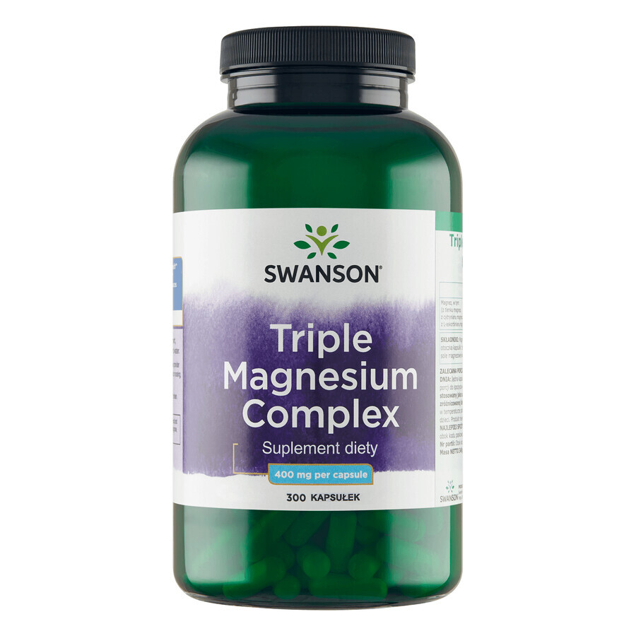 Swanson Triple Magnesium Complex, magneziu 400 mg, 300 capsule