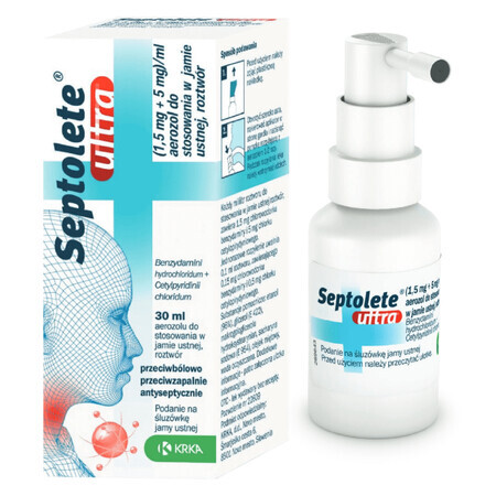 Septolete Ultra (1,5 mg + 5 mg)/ml, spray oral, soluție, 30 ml