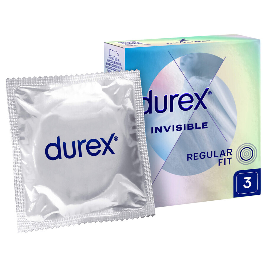 Durex Invisible, preservativi ultrasottili, 3 pezzi