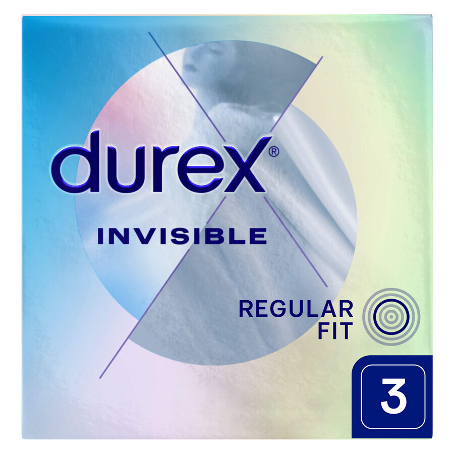 Durex Invisible, preservativi ultrasottili, 3 pezzi