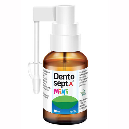 Dentosept A Mini spray, ameliorare pentru ulcere aftoase, aftoasă și dentiție dureroasă, aromă de zmeură, 30 ml