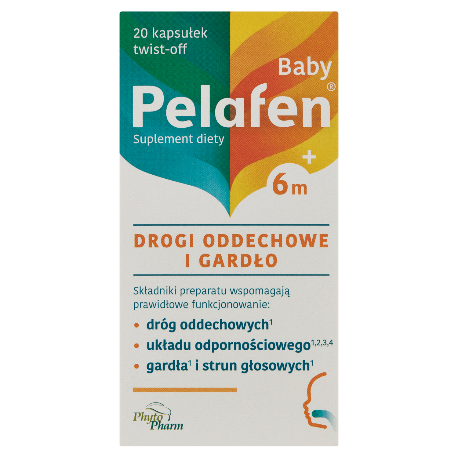 Pelafen Baby 6m+, pentru copii de peste 6 luni, aromă de fructe, 20 de capsule twist-off