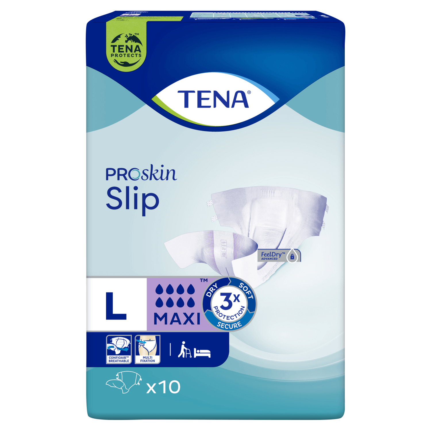 Tena Slip ProSkin, scutece, mărimea L, 92-144 cm, Maxi, 10 buc