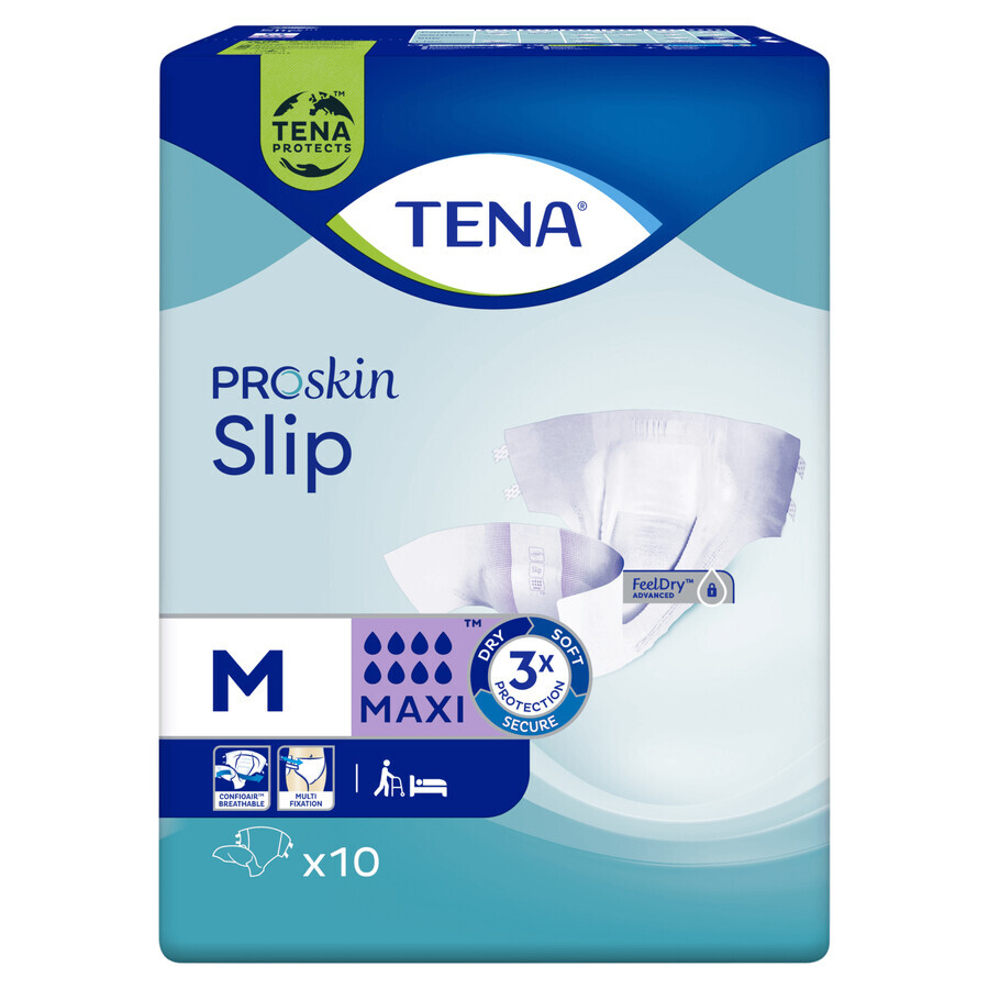 Tena Slip ProSkin, couches, taille M, 73-122 cm, Maxi, 10 pcs