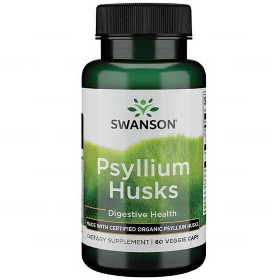 Swanson Psyllium Husk, fulgi de ovăz, 60 capsule vegetariene