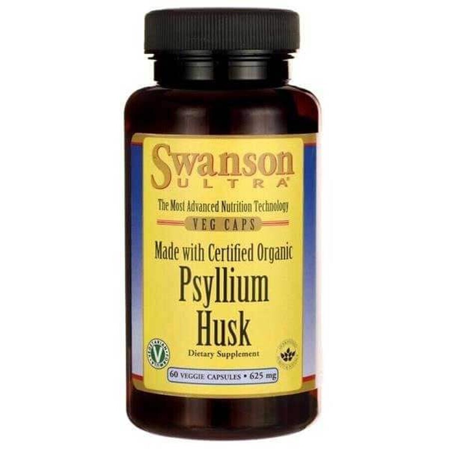 Swanson Psyllium Husk, fulgi de ovăz, 60 capsule vegetariene