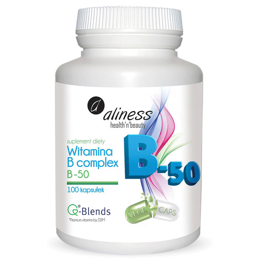 Aliness Vitamin B Complex B-50, 100 vegetable capsules