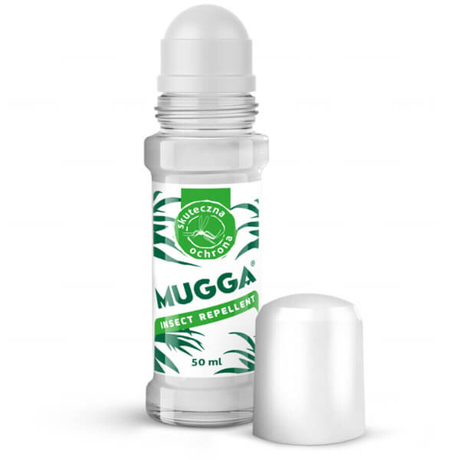 Mugga Insect Repellent, repelent pentru țânțari și căpușe, roll-on, DEET 20%, 50 ml