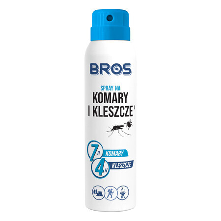 Bros, spray anti-moustiques et anti-tiques, DEET 15%, 90 ml