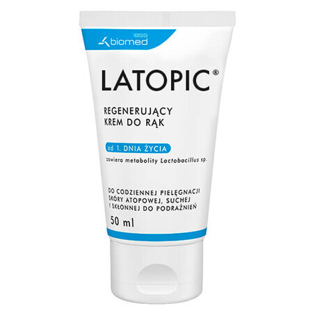 Latopic, crema de manos regeneradora desde el 1er día de vida, piel atópica, 50 ml