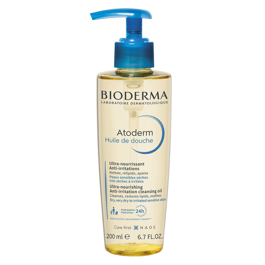 Bioderma Atoderm Huile de Douche, ulei hidratant pentru baie și duș, din ziua 1, 200 ml