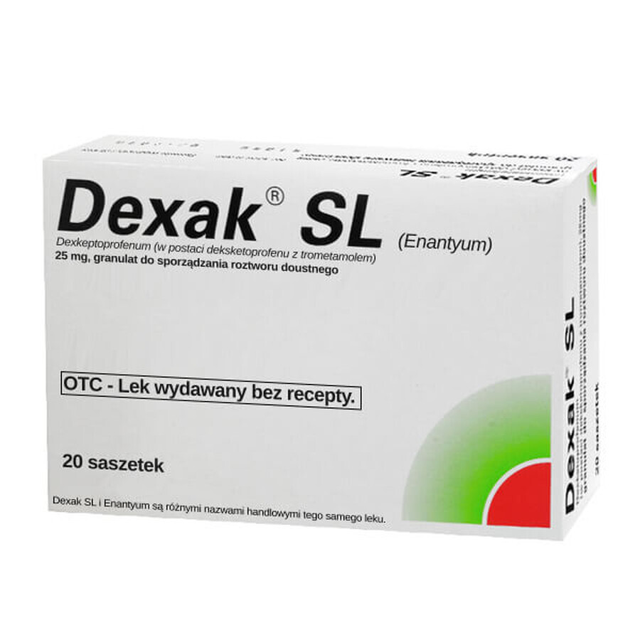 Dexak SL 25 mg, granulat pentru soluție orală, 20 plicuri (import paralel)