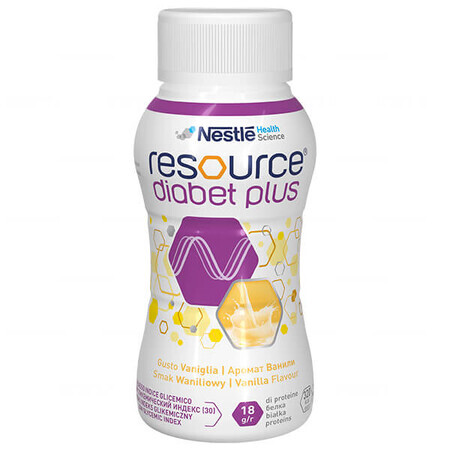 Resource Diabet Plus, aromă de vanilie, 4 x 200 ml