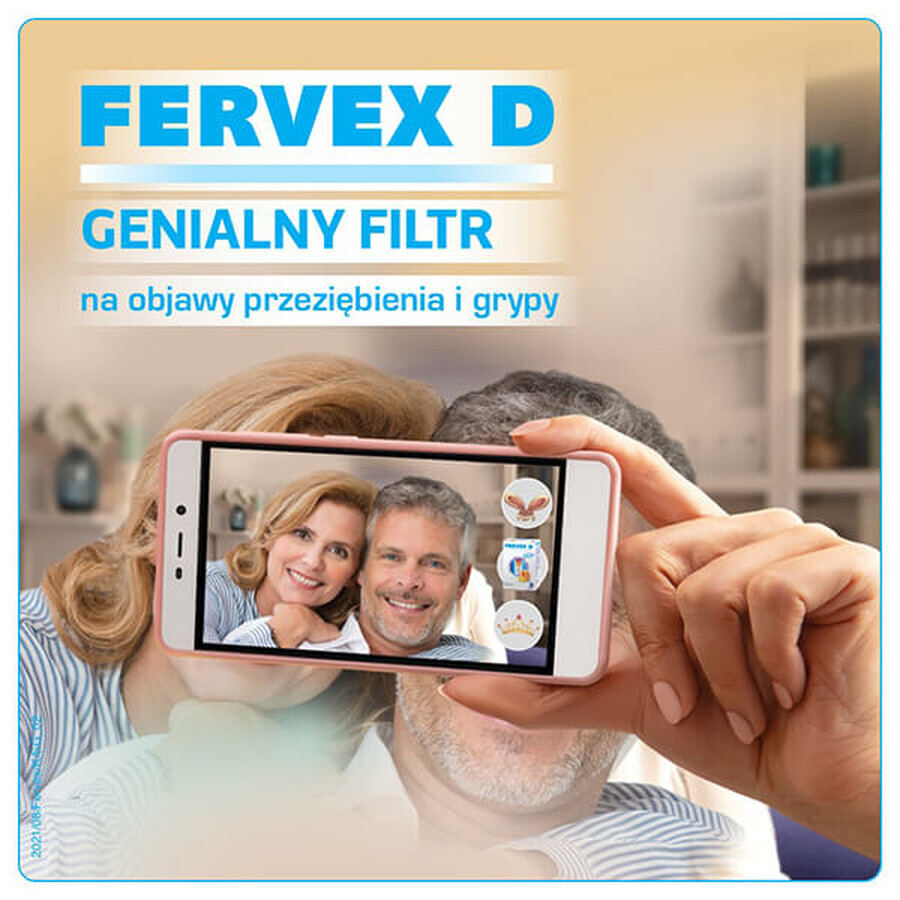 Fervex D 500 mg + 200 mg + 25 mg, granulés pour solution orale, 8 sachets