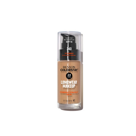 Revlon ColorStay, base de maquillaje para pieles mixtas y grasas, nº 340, Early Tan, con bomba, 30 ml