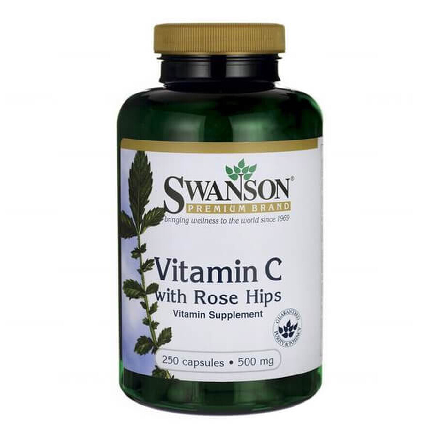 Swanson C, Vitamin C 500 mg mit Hagebutte, 250 Kapseln