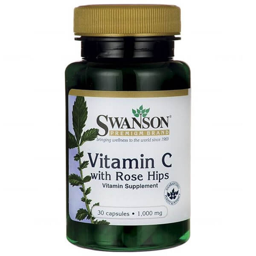 Swanson C, vitamina C 1000 mg con rosa canina, 30 capsule