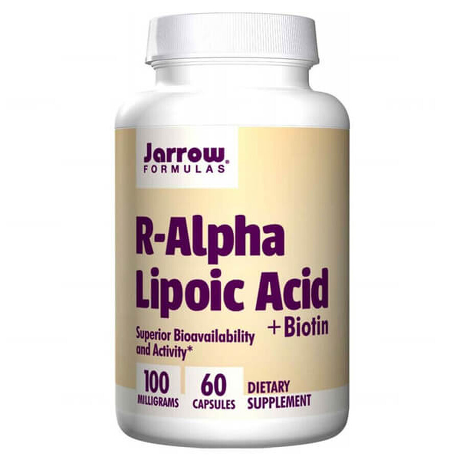 Jarrow Formulas Acid R-Alfa Lipoic + Biotină, 60 capsule