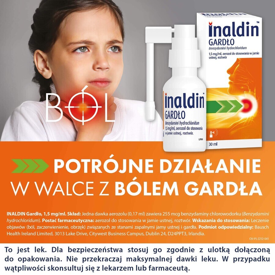 Inaldin Throat 1,5 mg/ml, spray oral, 30 ml