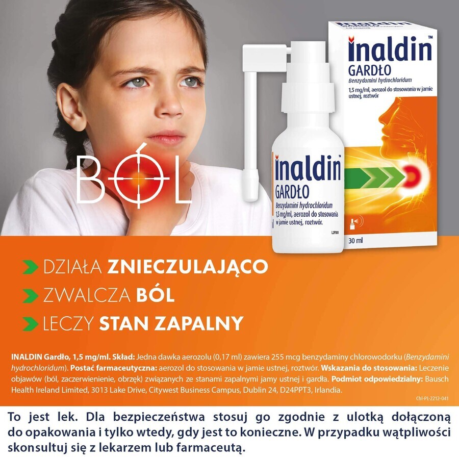 Inaldin Throat 1,5 mg/ml, spray oral, 30 ml