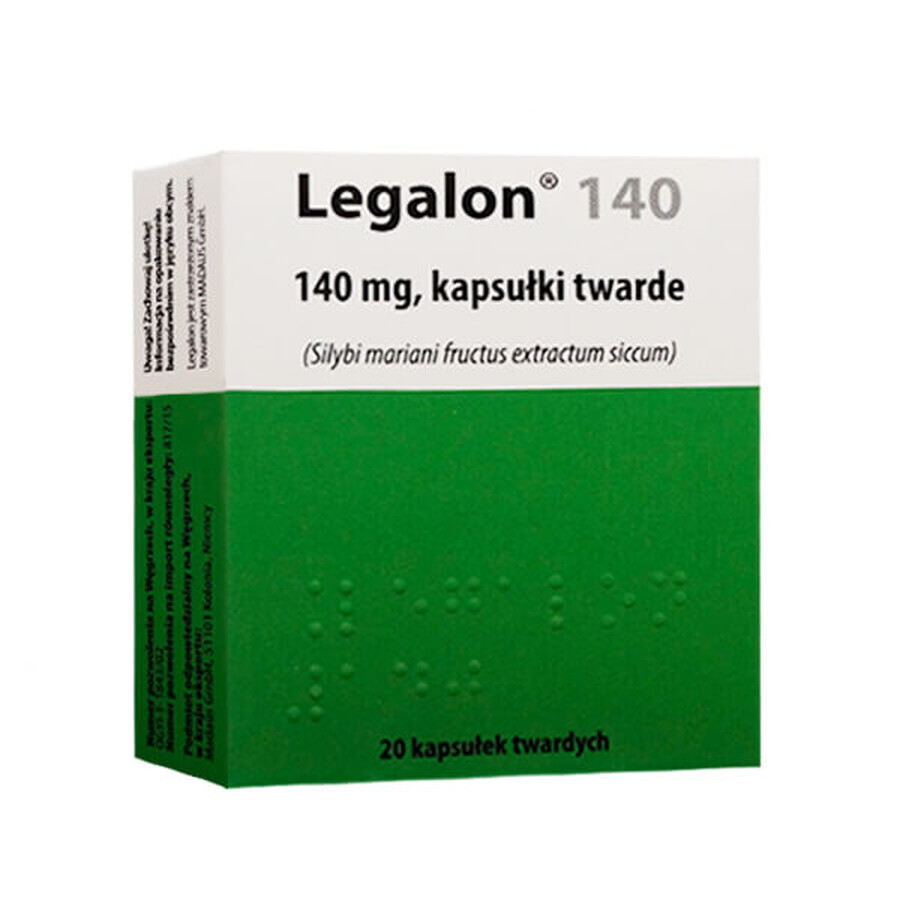 Legalon 140 mg, 20 harde capsules (parallelimport)