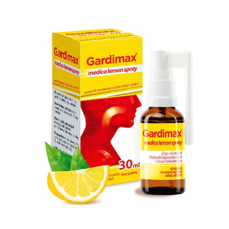 Gardimax Medica Lemon Spray (2 mg + 0.5 mg)/ml, oral spray, solution, 30 ml