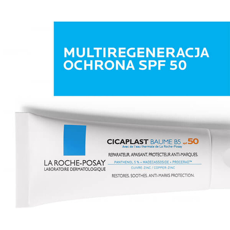 La Roche-Posay Cicaplast Baume B5, lozione lenitiva rigenerante, SPF 50, 40 ml