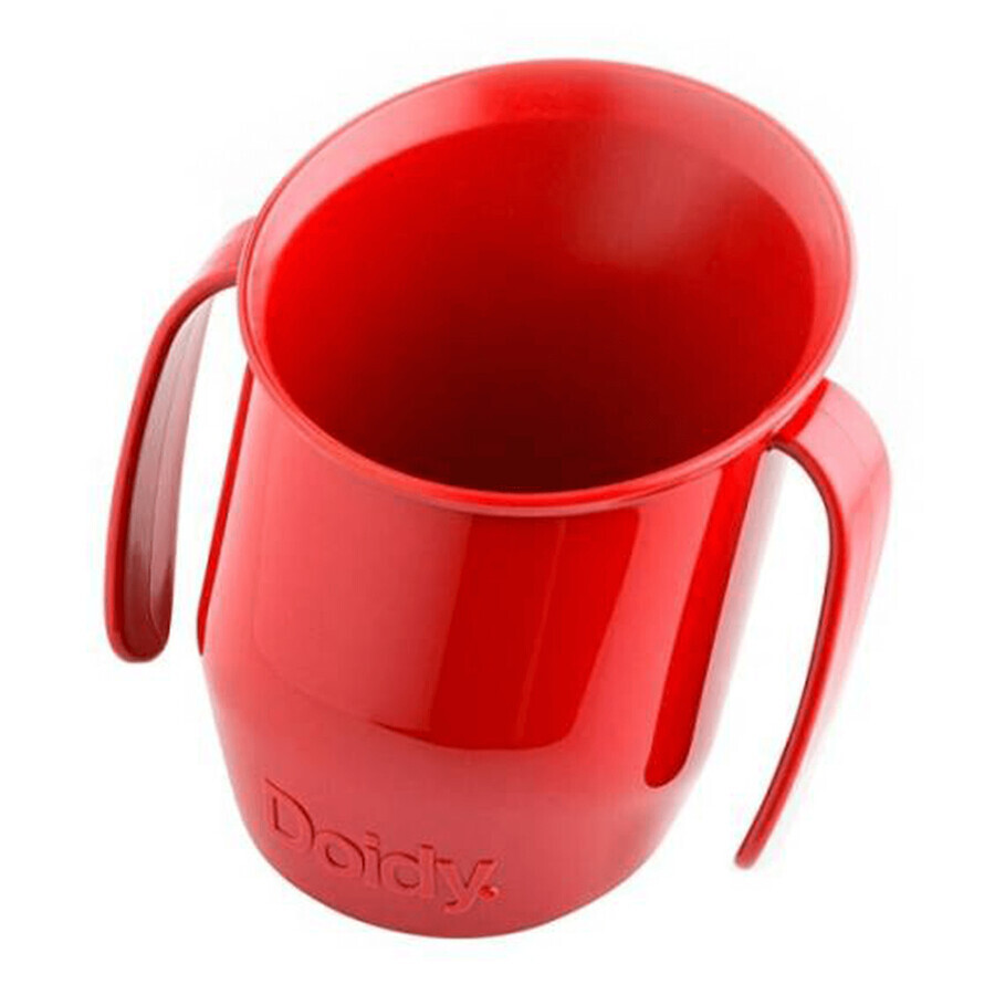 Doidy Cup, cană pentru copii de la 3 luni, roșu, 200 ml