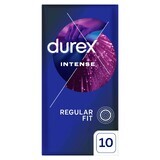 Durex Intense, prezervative cu gel stimulant, cu nervuri, 10 bucăți