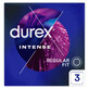 Durex Intense, prezervative cu gel stimulant, cu nervuri, 3 bucăți