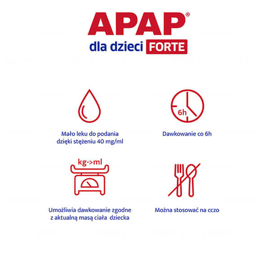 Apap pentru copii Forte 40 mg/ml, suspensie orală, 85 ml