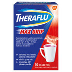 Theraflu Max Grip 1000 mg + 70 mg + 10 mg, polvere per soluzione orale, aroma di frutti di bosco e mentolo, 10 bustine 