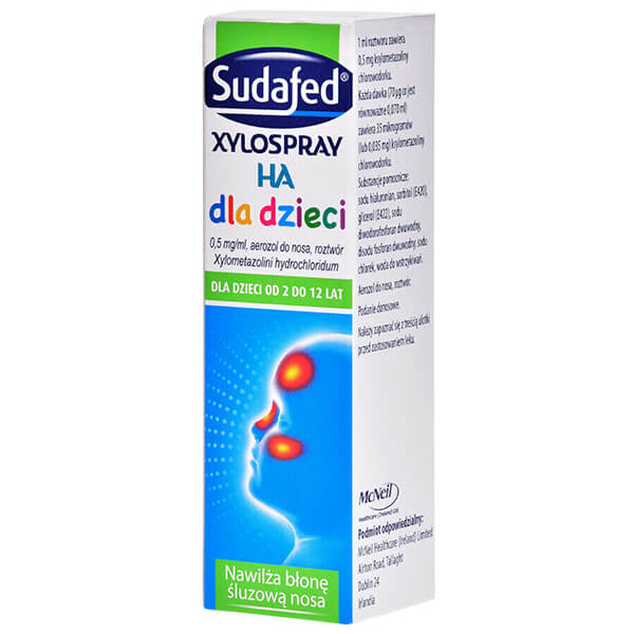 Sudafed XyloSpray HA pentru copii 0,5 mg/ml, spray nazal, 2-12 ani, 10 ml