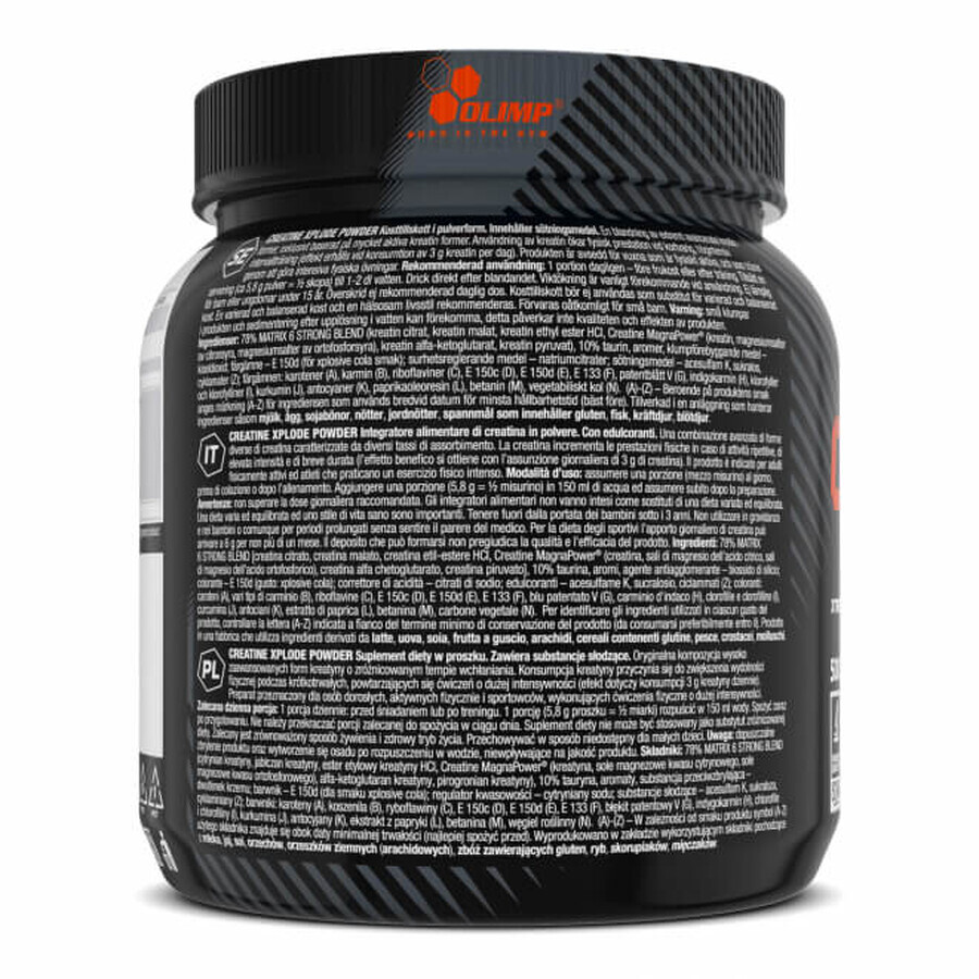 Olimp Creatine Xplode Powder, aromă de portocale, 500 g