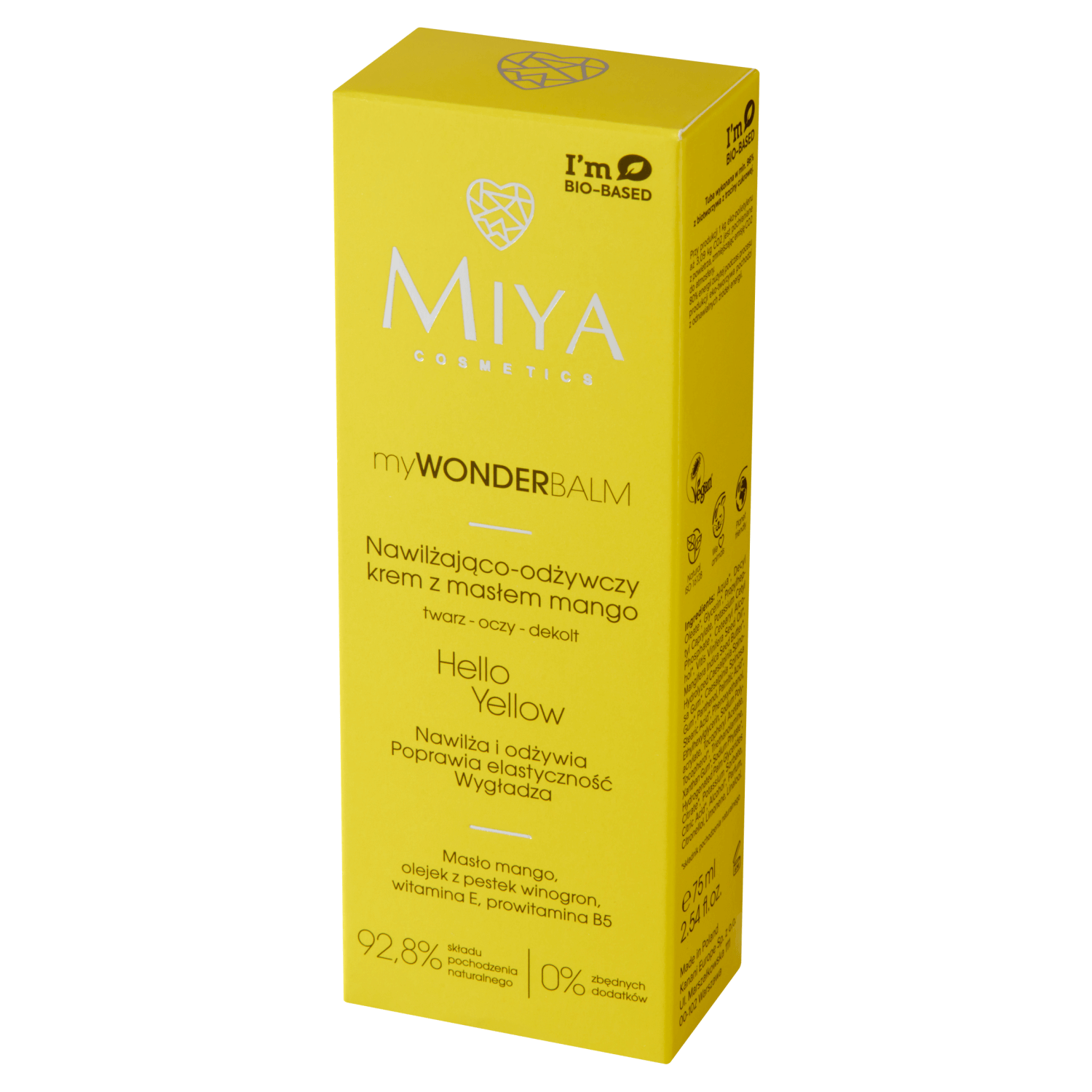 Miya myWONDERBALM Hello Yellow, cremă hidratantă și revitalizantă cu unt de mango, 75 ml