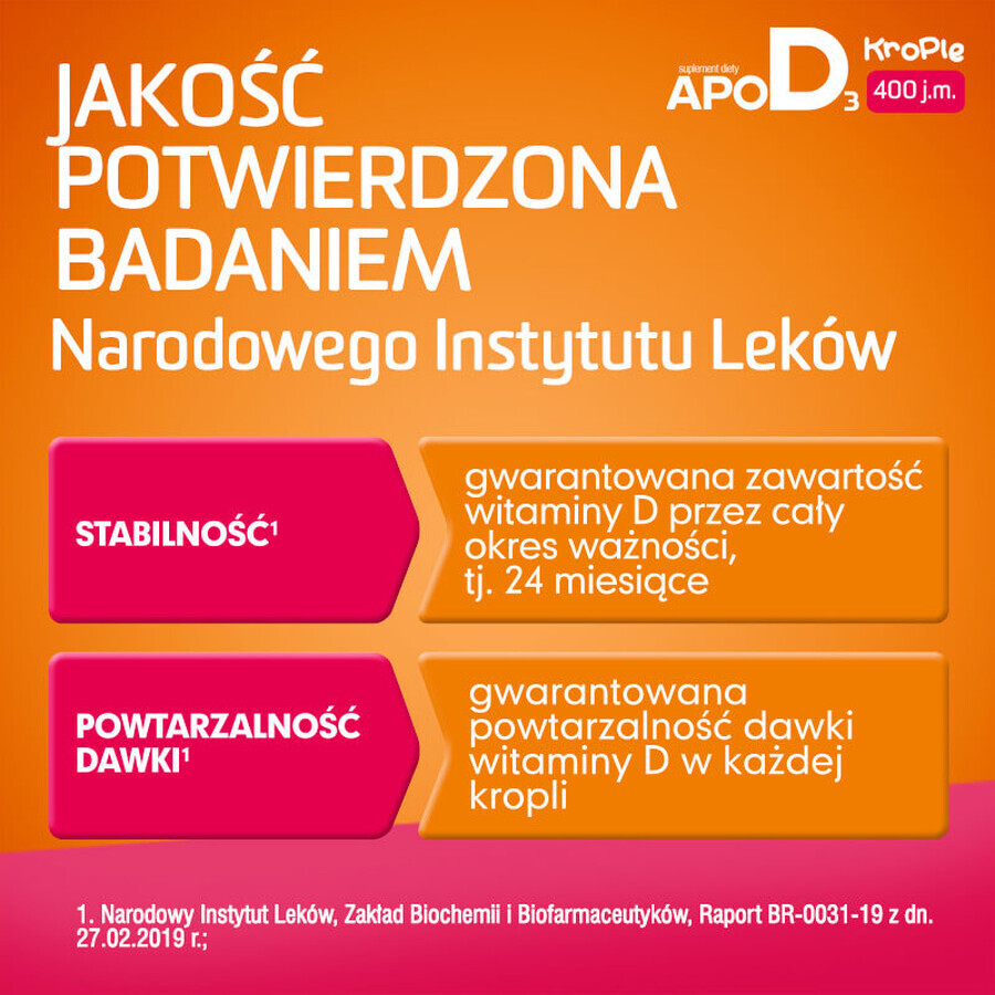 ApoD3 Drops, vitamina D3 400 UI pentru sugari și copii din prima zi, 10 ml