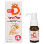 ApoD3 Drops, vitamina D3 400 UI pentru sugari și copii din prima zi, 10 ml