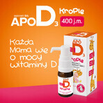 ApoD3 Drops, vitamina D3 400 UI pentru sugari și copii din prima zi, 10 ml